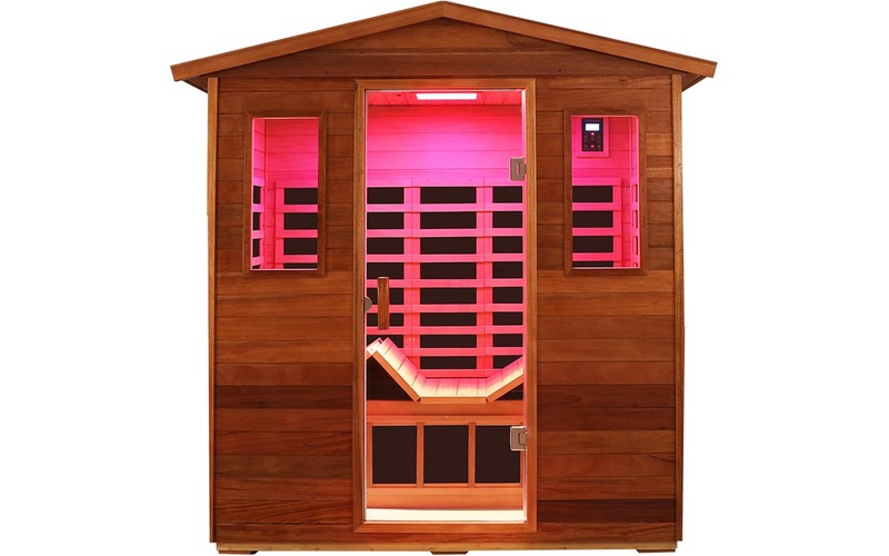 Low EMF Far Infrared Sauna, 3 Person Mahogany Infrared Outdoor Sauna